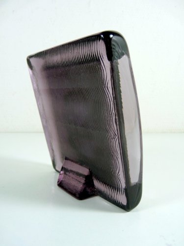 Vintage miroir cadre verre Murano ? violet, pas signé, D - 14 x 13 x 3 cm