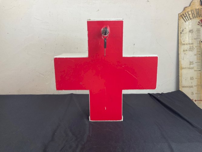 vintage originale 1950 ARMOIRE murale à PHARMACIE d école en Métal