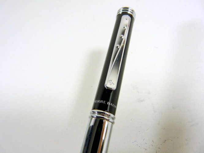 Vintage stylo à plume PIERRE BALMAIN made in France argenté/noir signé
