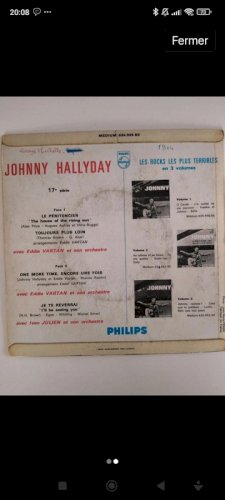 Vinyle 45 tours Johnny Hallyday le pénitencier