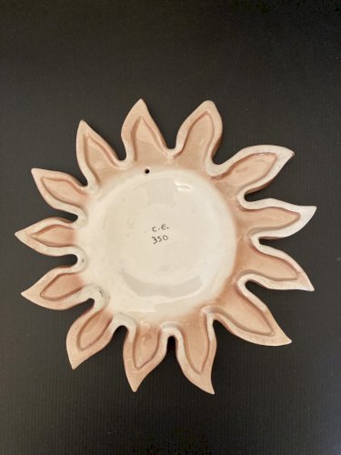 Visage Soleil céramique émaillée  murale décoration vintage