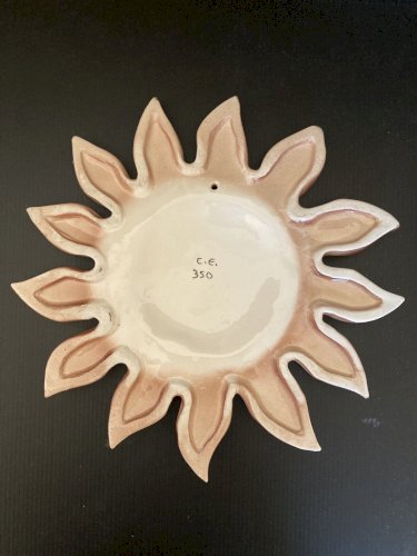 Visage Soleil céramique émaillée  murale décoration vintage