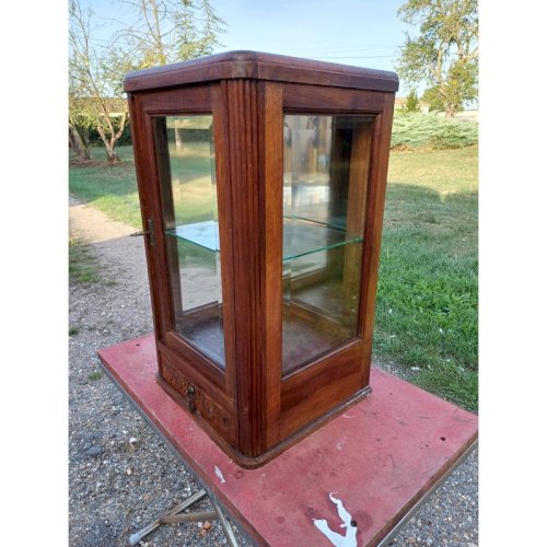 Vitrine Année 30 Bois Vitres Bisautées
