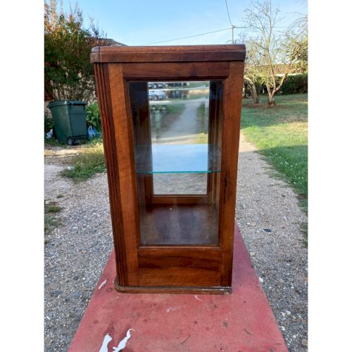 Vitrine Année 30 Bois Vitres Bisautées