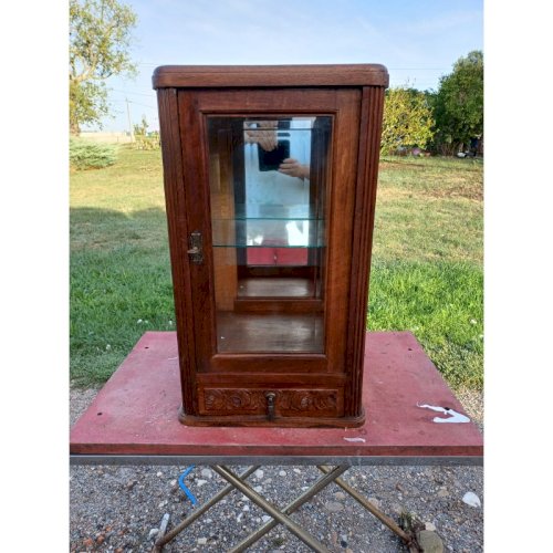Vitrine Année 30 Bois Vitres Bisautées