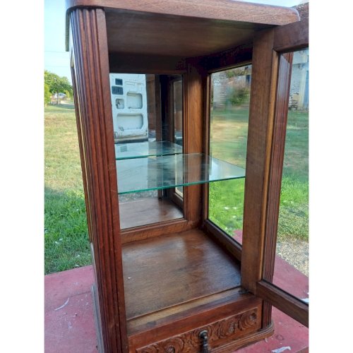 Vitrine Année 30 Bois Vitres Bisautées