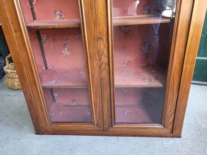VITRINE BIBLIOHEQUE LOUIS PHILIPPE EN NOYER DU XIX ème SIECLE