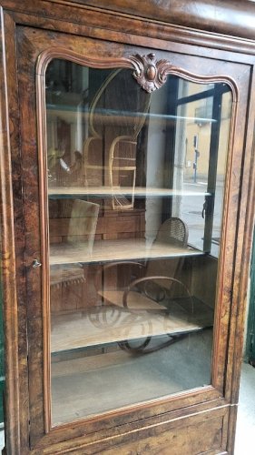 VITRINE BIBLIOTHEQUE 1 PORTE EN NOYER DU XIX ème SIECLE