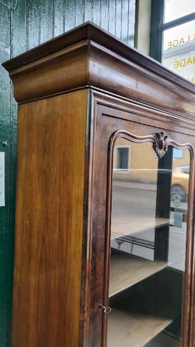 VITRINE BIBLIOTHEQUE 1 PORTE EN NOYER DU XIX ème SIECLE