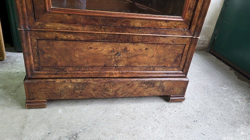 VITRINE BIBLIOTHEQUE 1 PORTE EN NOYER DU XIX ème SIECLE