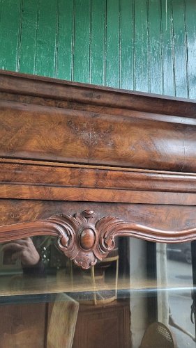 VITRINE BIBLIOTHEQUE 1 PORTE EN NOYER DU XIX ème SIECLE