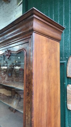 VITRINE BIBLIOTHEQUE 1 PORTE EN NOYER DU XIX ème SIECLE