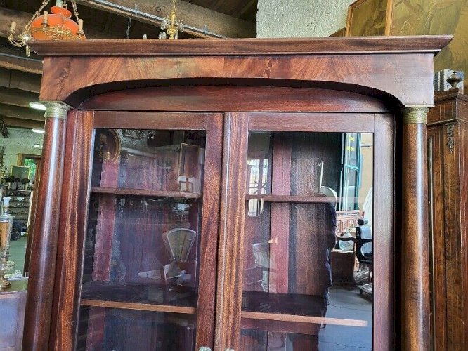 VITRINE BIBLIOTHEQUE EMPIRE EN ACAJOU