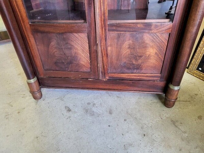 VITRINE BIBLIOTHEQUE EMPIRE EN ACAJOU