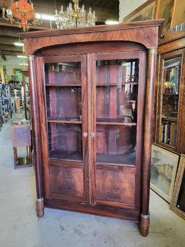 VITRINE BIBLIOTHEQUE EMPIRE EN ACAJOU