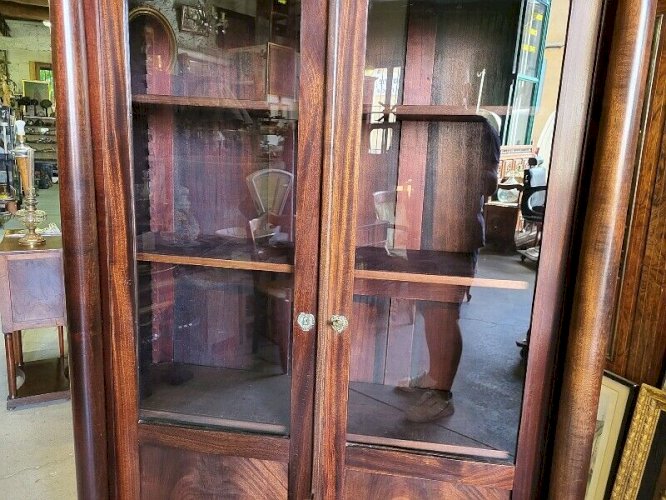VITRINE BIBLIOTHEQUE EMPIRE EN ACAJOU