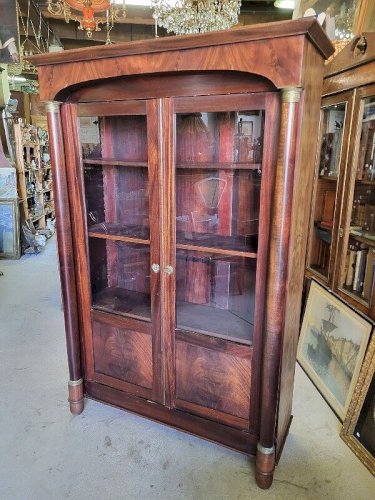 VITRINE BIBLIOTHEQUE EMPIRE EN ACAJOU