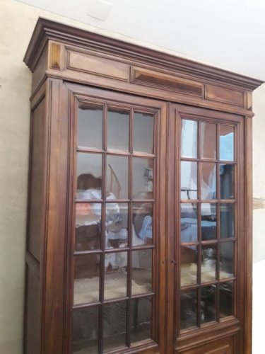 Vitrine bibliothèque H234 noyer XIX°