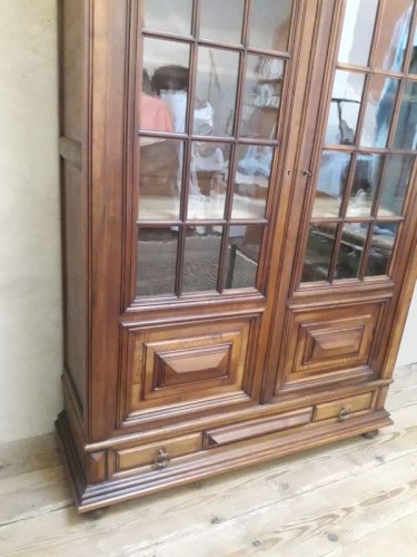 Vitrine bibliothèque H234 noyer XIX°