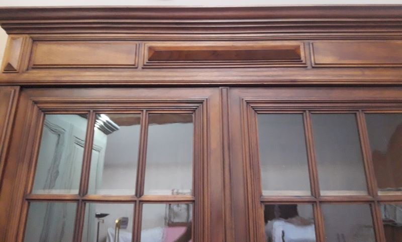Vitrine bibliothèque H234 noyer XIX°