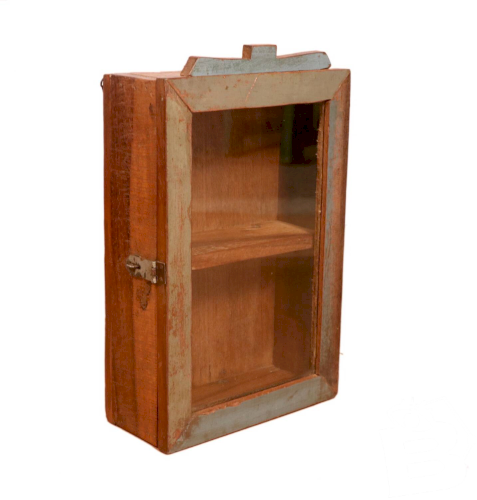 Vitrine en teck birman polychromée d’origine