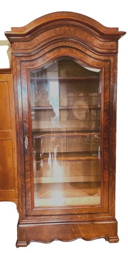 Vitrine Louis Philippe a une porte en acajou et placage XIX siècle