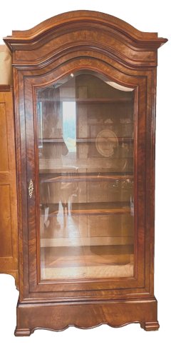 Vitrine Louis Philippe a une porte en acajou et placage XIX siècle