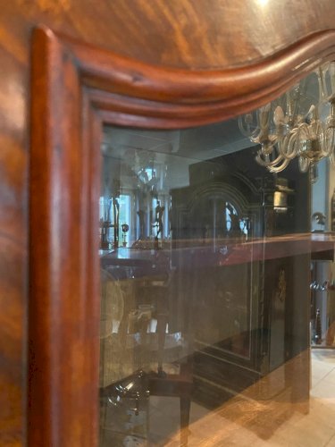 Vitrine Louis Philippe a une porte en acajou et placage XIX siècle