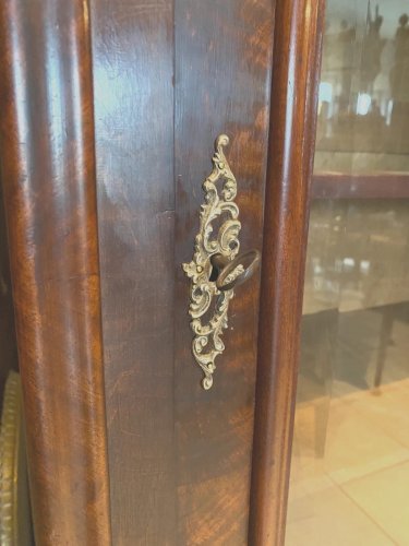 Vitrine Louis Philippe a une porte en acajou et placage XIX siècle