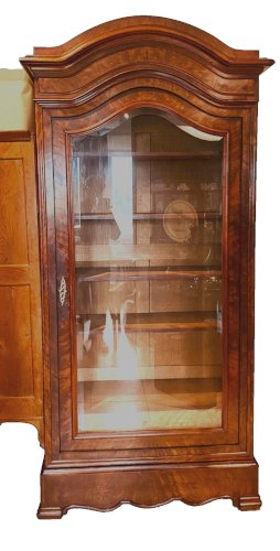 Vitrine Louis Philippe a une porte en acajou et placage XIX siècle