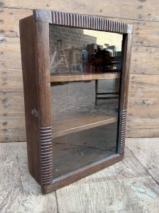 Art Deco wall display case in Burmese teak