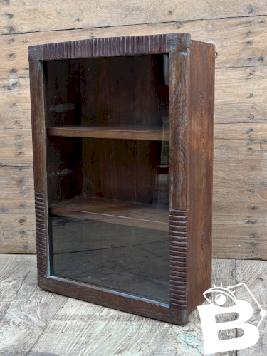 Vitrine murale art déco en teck birman