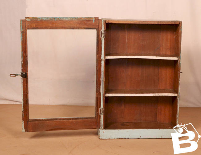 Vitrine murale Art déco en teck birman