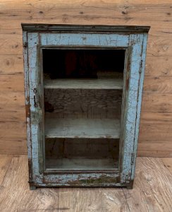 Vitrine murale en teck birman avec patine dorigine