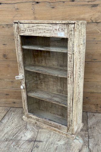 Vitrine murale en teck birman avec patine dorigine