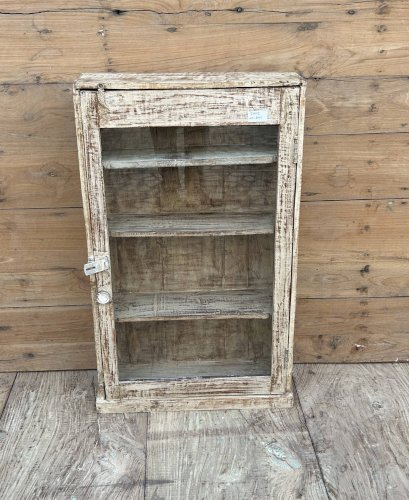 Vitrine murale en teck birman avec patine dorigine