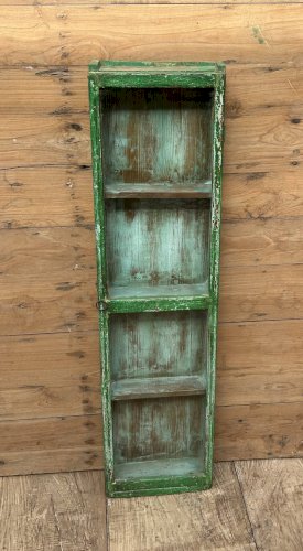 Vitrine murale en teck birman avec patine dorigine
