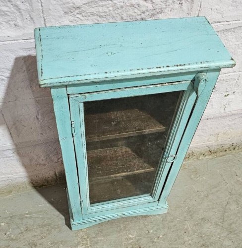 Vitrine murale en teck birman