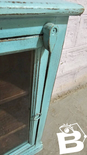 Vitrine murale en teck birman