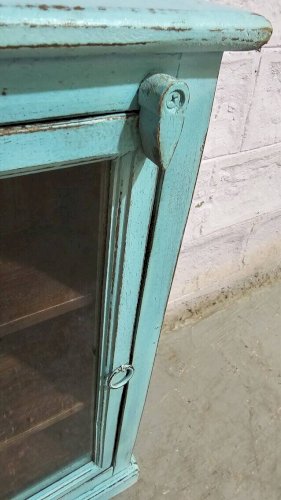 Vitrine murale en teck birman