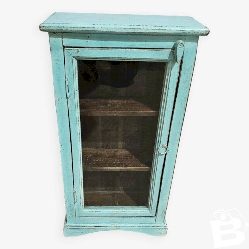 Vitrine murale en teck birman