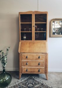 Vitrine secrétaire scriban Anglais ancien