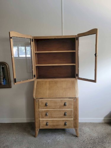 Vitrine secrétaire scriban Anglais ancien