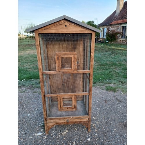 Volière Cage a Oiseaux Bois et Grillage