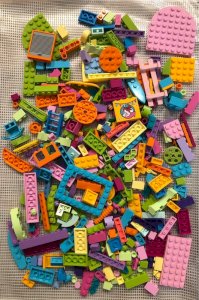 Assorted flashy and tangy Lego pieces