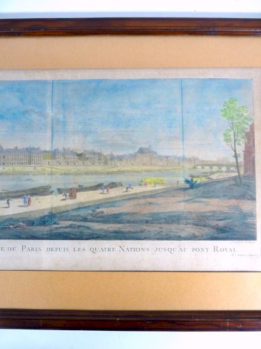 Vue d'optique VUE d'UNE PARTIE DE PARIS signée P Sanry d'après J Chaufourier