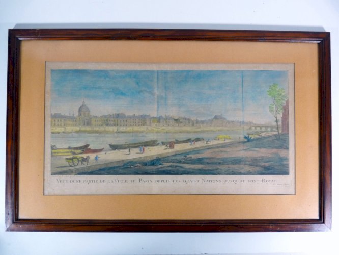 Vue d'optique VUE d'UNE PARTIE DE PARIS signée P Sanry d'après J Chaufourier