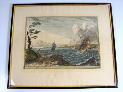 View of Optical XVIII° MARINE Signed Adrien Manglard 1753 Excellent Condition