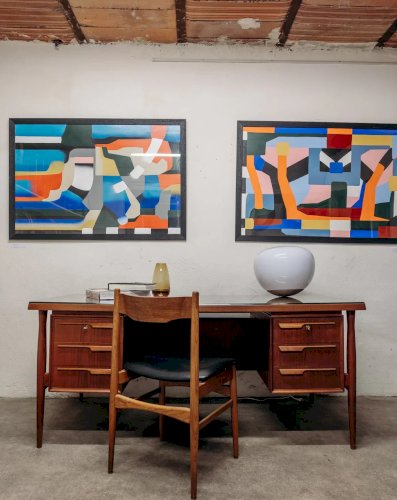 Yvan, le bureau danois double face en teck N°471