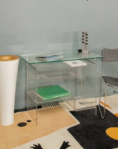 Yvan, le bureau en verre et plexiglass N°468
